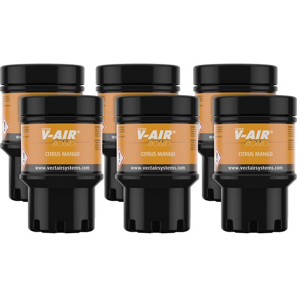 Vectaire V-Air MVP Dispenser Fragrance Refill - Spray - 6000 ft³ - Citrus Mango, 6PK VTSSOLIDCIT